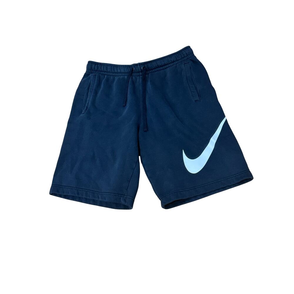 Nike Black Fleece Shorts Sweatshorts Big Swoosh Comfy Lounge Sz M